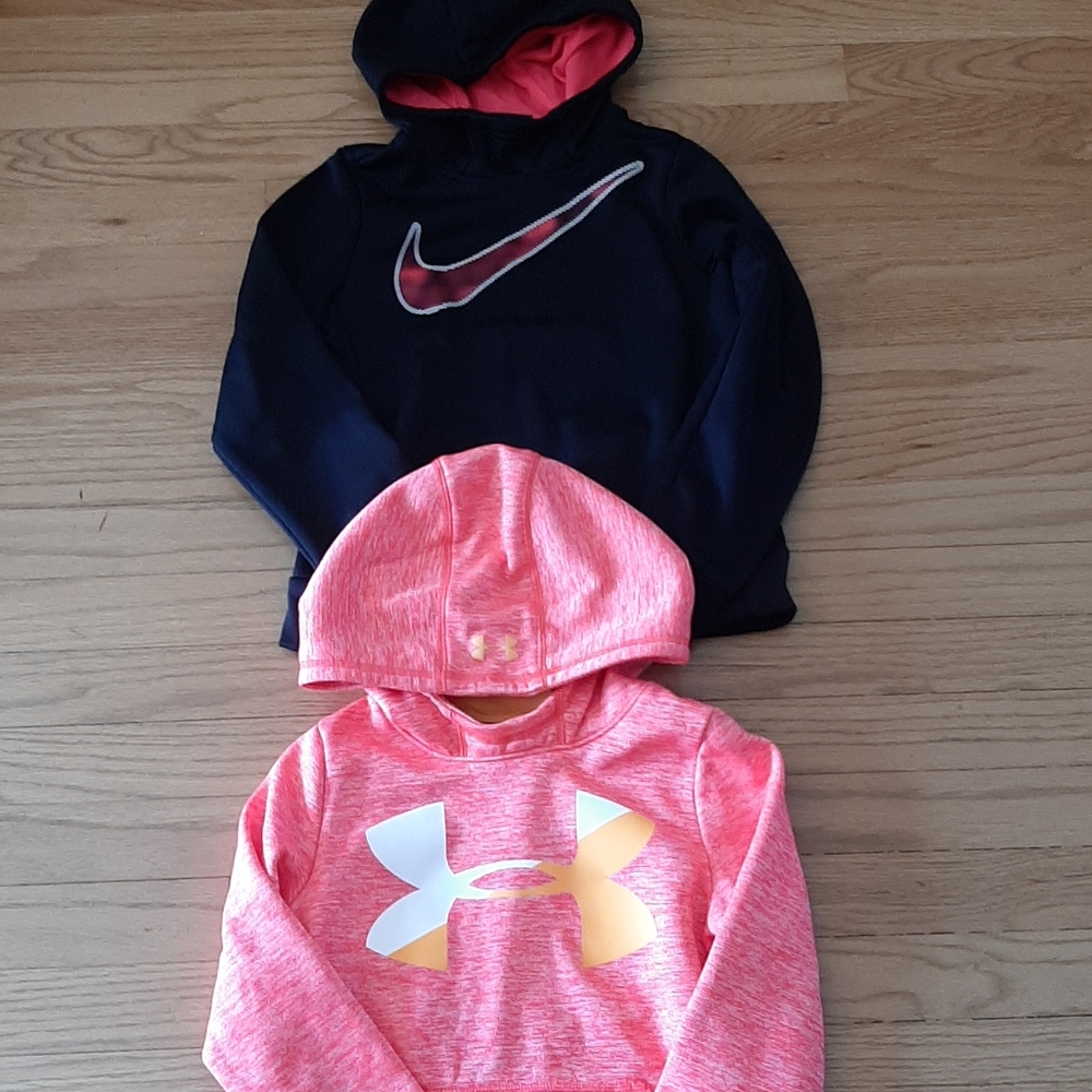 Girls Nike and Under Armour Hoodies